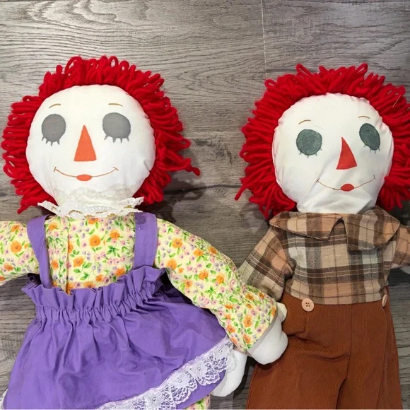Handmade Raggedy Anne and Andy Dolls - Picture 2 of 3